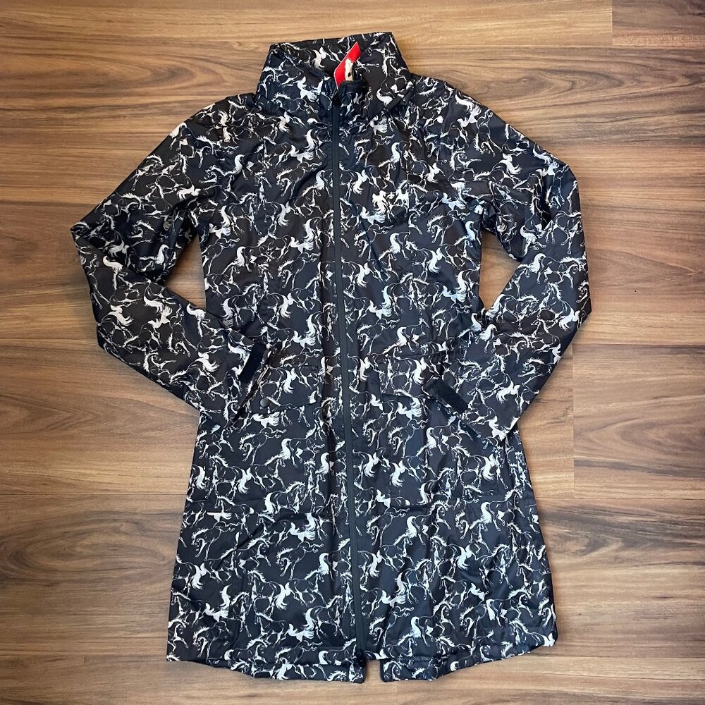 Equine Couture Ladies Full Length Rain Coat - Horse Print - XS